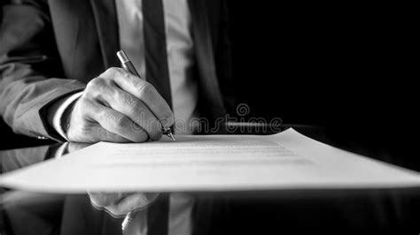 257 Hand Signing Paperwork Contract Black White Stock Photos Free