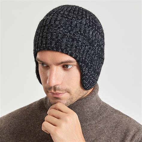Njoeus Womens Mens Winter Beanie Hat Knit Earflap Hat Stocking Caps