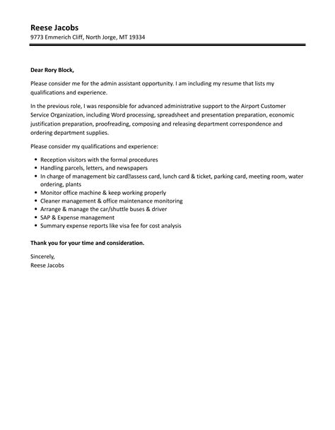 Sensational Info About Cover Letter Template For Admin Assistant Contoh