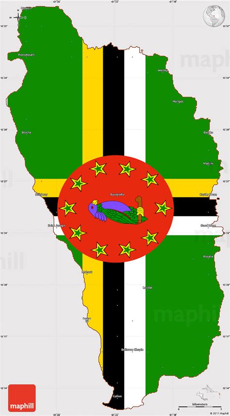 Flag Simple Map Of Dominica Flag Rotated