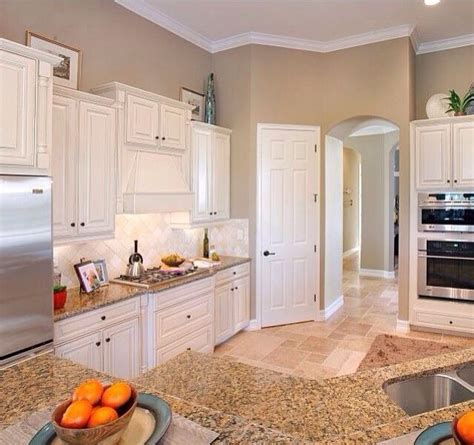 White Kitchen Cabinets And Beige Walls For Simple Design Lifestyle