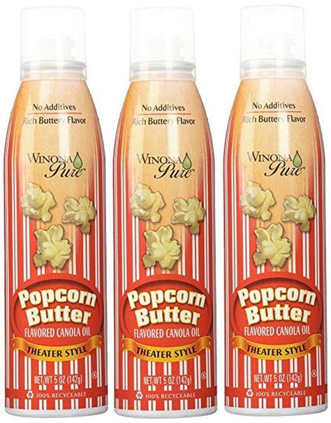 Winona Pure Popcorn Butter Theater Style 5 Ounce 3 Pack Delicious