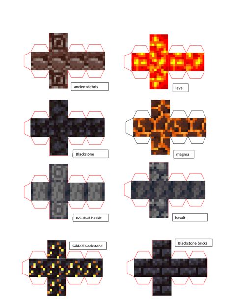 Pixel Papercraft All Mini Nether Blocks