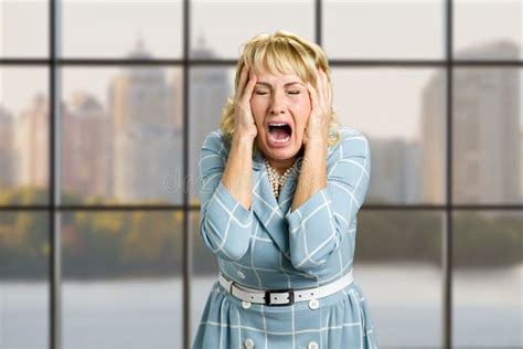 Portrait Of Screaming Desperate Woman Stock Image Image Of Middleaged Beautiful 98325711