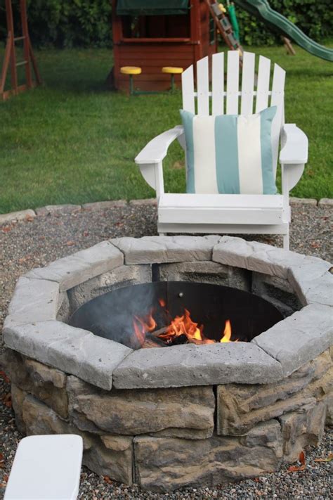 Landscape adhesive to lock the stone layers together; Gracie Blue ~ DIY HOME DEPOT FIRE PIT!!! | DIY | Pinterest