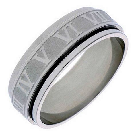 Stainless Numbers Personalized Band 6mm 3006533 Shop At Wedding Inside Men039s Spinner Wedding Bands 