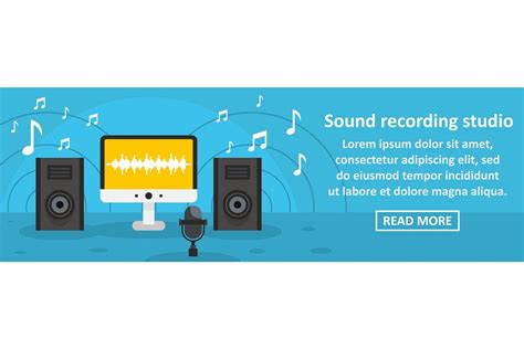 Sound Recording Studio Banner Horizontal Concept By Ylivdesign