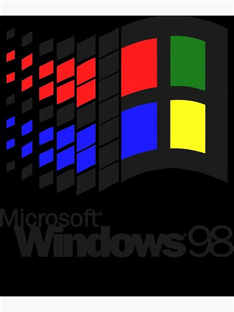 Microsoft Windows 98 Logo Vintage Poster For Sale By Carlosrober