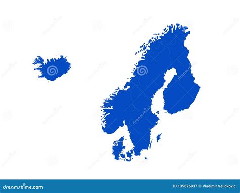 nordic countries maps and flags the nordic countries or the nordics cartoon vector