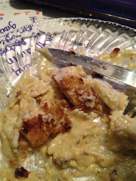 Crispy Chicken With Creamy Italian Sauce And Bowtie Pastagood