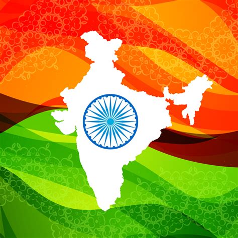 Get India Map Drawing With Colour Background