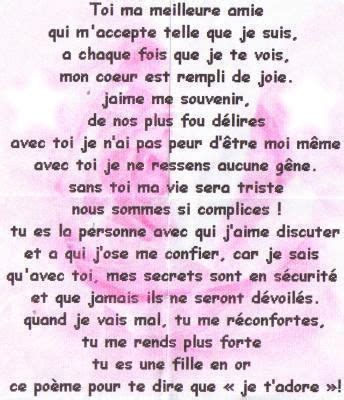 Pour Ma Meilleure Amie Anna S Poeme Pour Meilleure Amie