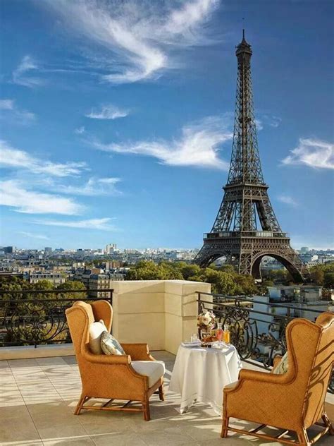 Breakfast In Paris Looking At The Eiffel Tower Paris Hotels Shangri