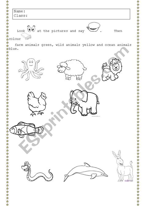 Animals Colour According To Category Esl Worksheet By Teacherneri
