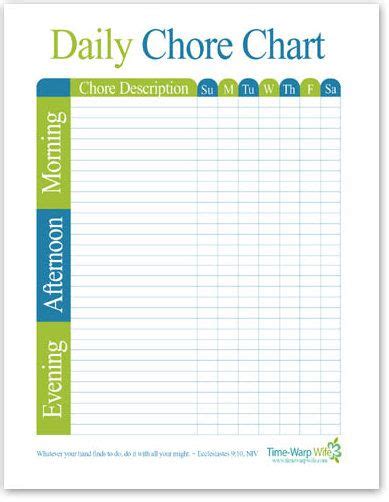 Chore Chart Karissa Sue Pinterest Chore Charts Mondays And Charts