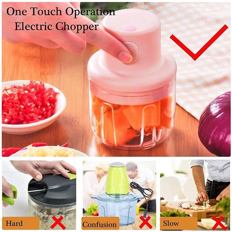 Electric Garlic Chopper 250ml Mini Food Processor Presses Onions Masher