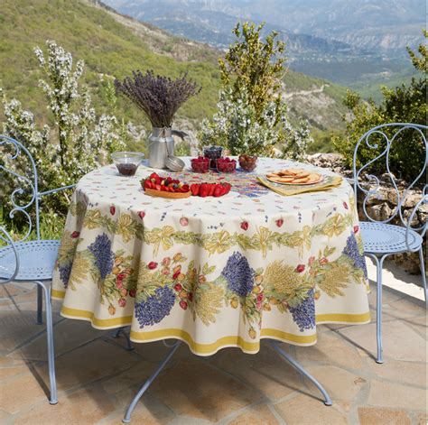 Timeless and classic designs with intricate hand carved mahogany features and flamboyant louis xiv embellishments. French Provence ROSES LAVENDER Acrylic Coated Tablecloth ...