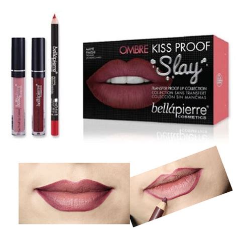 Bellapierre Kiss Proof Slay Lip Kit 40s Red Ombre Incl Lip Creme
