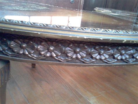 Antique gray large square wood coffee table set with lift top. Kidney Shaped Glass Inlay Vintage Coffee Table antique ...