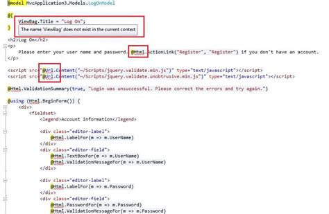Mvc “the Name ‘html Does Not Exist In The Current Context” In Mvc 3 Views Itecnote