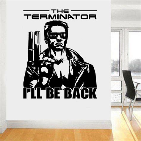 Terminator Ill Be Back Graphic Decor Quote Wall Art Stickerdecal