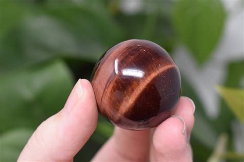 Red Tiger Eye Sphere Natural Red Flashy Crystal Ball Etsy