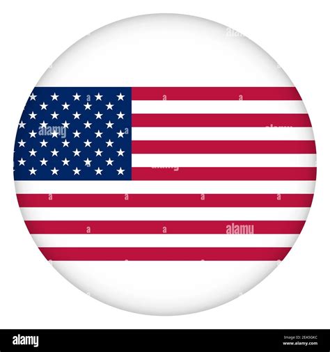 Flag Of Usa Round Icon Badge Or Button American National Symbol
