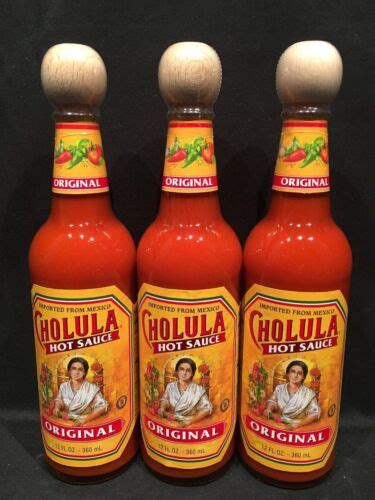 3 Lot Pack Cholula Mexican Hot Sauce Original Flavor 12 Fl Oz Bottles