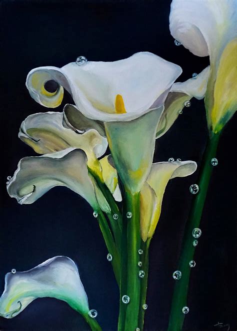Calla Lilies Oil Painting Interior Decoration Wall Decor Oil Etsy