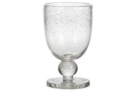 S 6 Bubble Glass Goblets Clear On Bubble Glass Glass Mouth Blown Glass