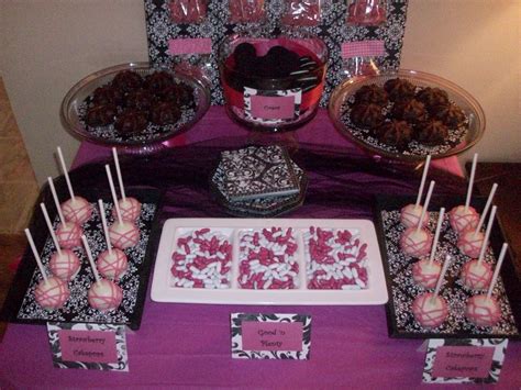 Sweete Parties Pink Black Bachelorette Treat Table