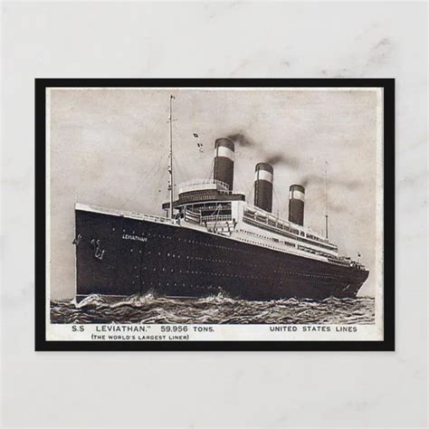 Old Postcard Ss Leviathan United States Lines Zazzle