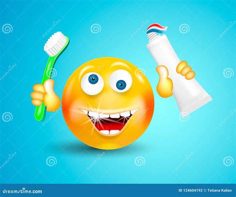 Happy Smiling With White Shining Teeth Emoticon Or Round Face Holding