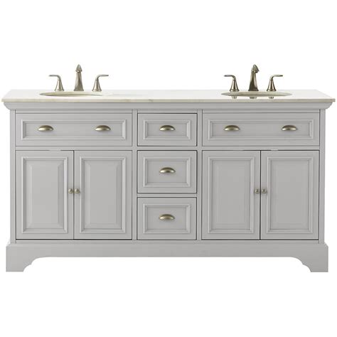 Modern and traditional influences combine to form a 30 in. Home Decorators Collection Sadie 67 in. W Double Bath ...