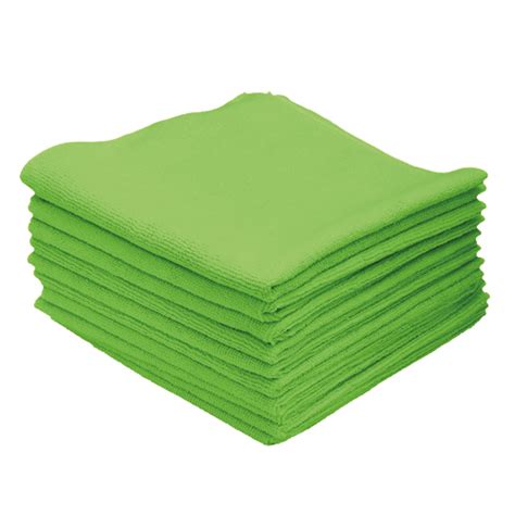 Quality Green Microfibre Cloths 10pk
