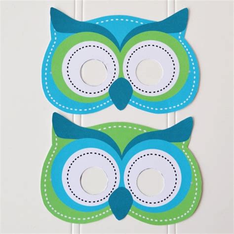 Diy Printable Owl Masks Instant Download By Pluiedeconfettis