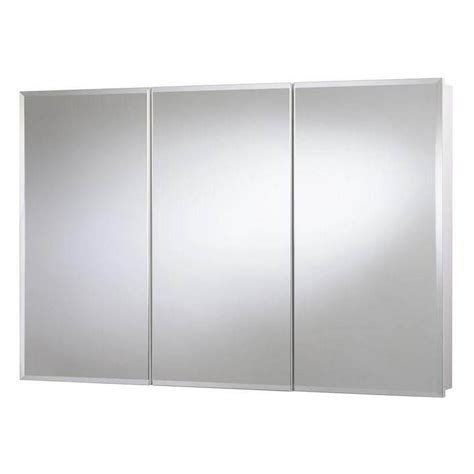 48 In X 30 In Surface Mount Tri View Beveled Mirrored Medicine