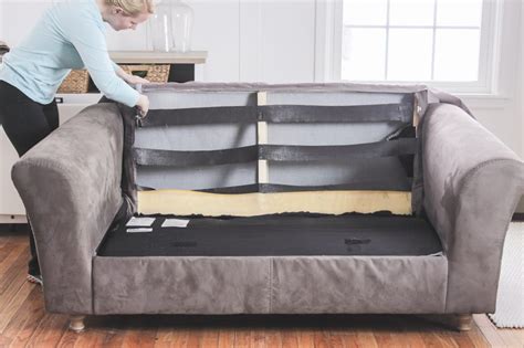Enhance the firmness and support of the cushion by adding a piece of plywood underneath it. How to Fix a Sagging Couch / Restore Cushions - Comfort Works