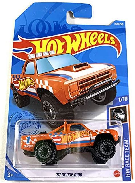 Hot Wheels 87 Dodge D100 Orange 2021 Hw Race Team