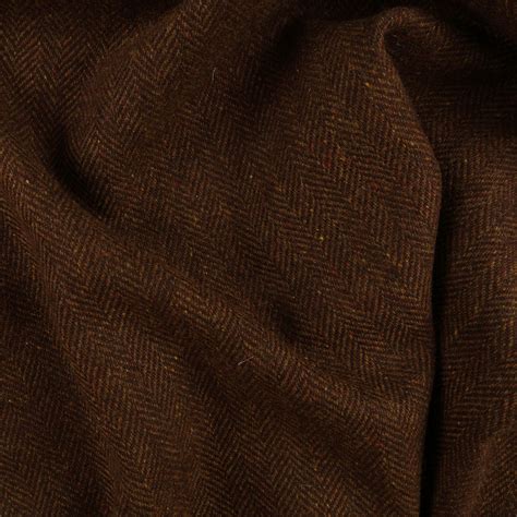 Irish Tweed Russet Herringbone Bloomsbury Square Dressmaking Fabric