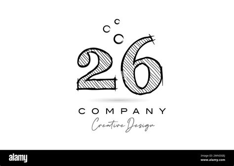 Hand Drawing Number 26 Logo Icon Design For Company Template Or