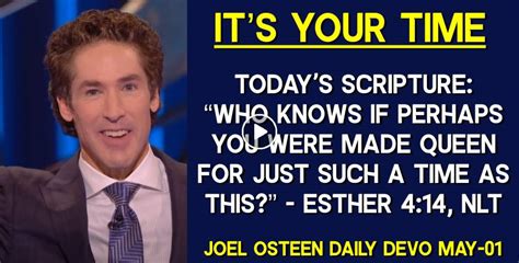 Joel Osteen May 01 2023 Daily Devotional Its Your Time Todays Word