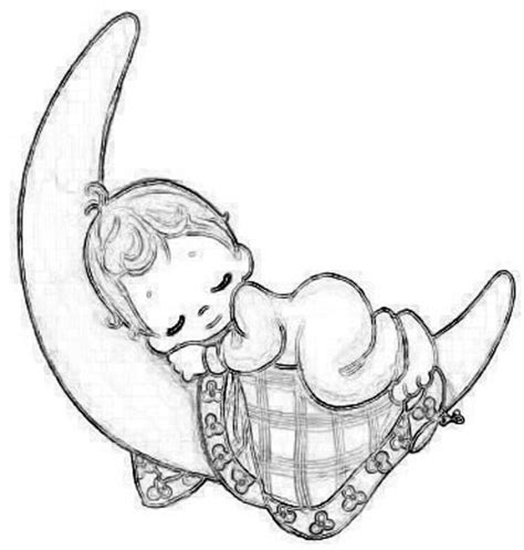 Sleeping Baby Coloring Pages Clip Art Library