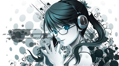 Anime Girls Glasses Headphones Blue Eyes Meganekko Wallpapers Hd Desktop And Mobile