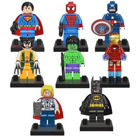 8 Pcsset Super Hero Mini Figures Ironman Hulk Kids Toys Best Xmas