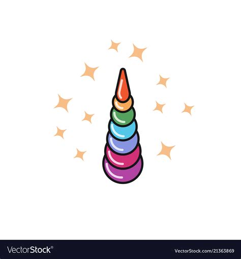 Unicorn Horn Rainbow Icon Royalty Free Vector Image