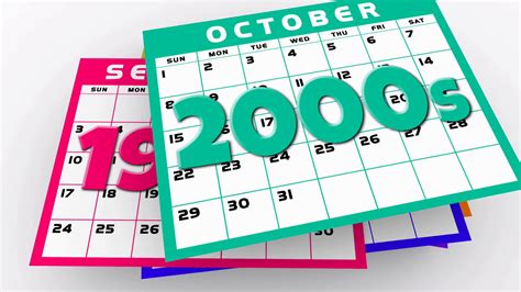 Through Decades Years Calendars Time Passing Stock Motion Graphics Sbv