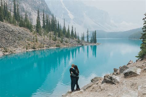 Moraine Lake Honeymoon Couples Portrait Photography Session