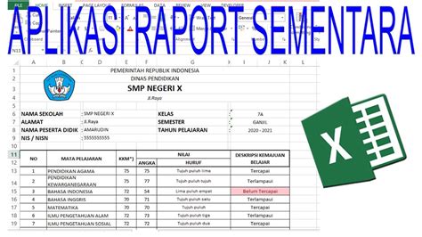 CARA MEMBUAT APLIKASI RAPORT SEMENTARA PADA EXCEL | VIDEO TUTORIAL