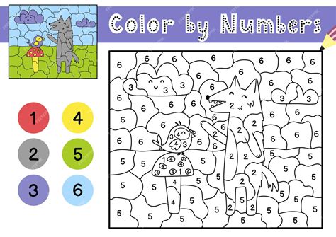 Juego De Colorear Por Números Para Niños Página Para Colorear Con Un